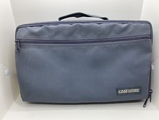 Vintage 90's Case Logic 30 Cassette Soft Zipper Hard Storage Case w/ Strap Gray