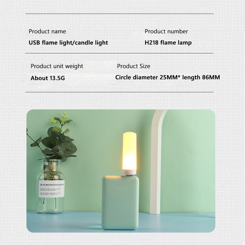 LED Flame Effect Candle Lamp 5V USB Atmosphere Light for Camping Lighting (1Pc) - Bild 9 von 10