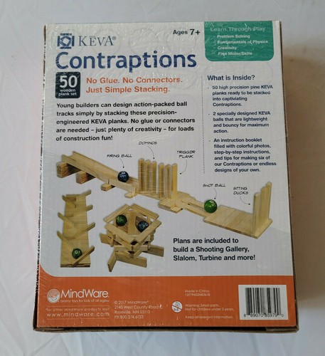 KEVA Contraptions 50 Wooden Plank Set by Mindware Learn Through Play SEALED - Picture 2 of 6