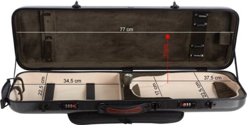 DE Geigenkoffer Glasfaser Safe Oblong 4/4 M-case Schwarz Point - Olivgrün - Bild 4 von 12