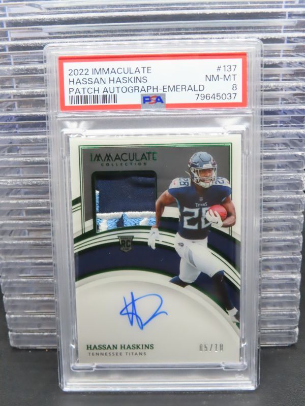 Hassan Haskins Panini Immaculate Collection #137 Patch Autograph-Emerald