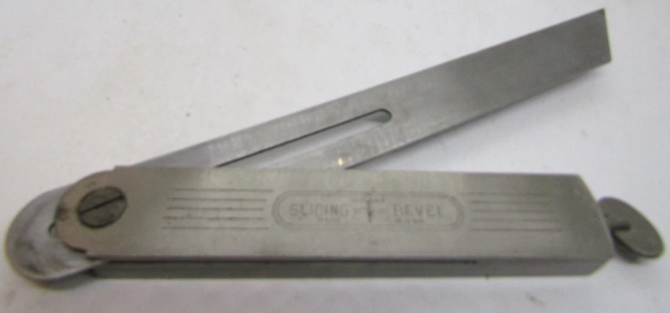 Vintage Craftsman Acero Inoxidable Deslizante T Cuadrado Biselado. Foto 3 de 4