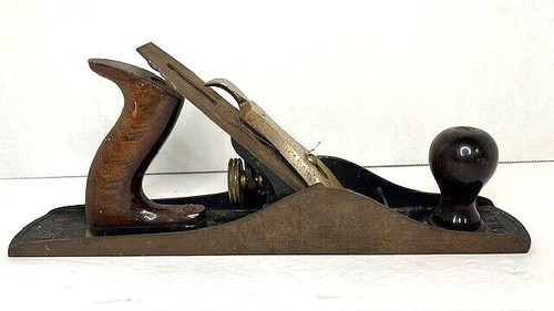 STANLEY-BAILEY NO. 5 ANTIQUE WOOD PLANE 14" Ca. 1910 GREAT CONDITION & FUNCTION