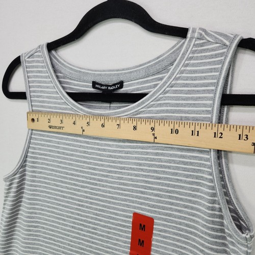 Hilary Radley Kleid A-Linie Tunika Damen Medium Freizeit gestreift grau ärmellos - Bild 5 von 11