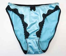 NEW Victoria's Secret VTG Second Skin Satin High Hip Brief Lace Panties SMALL