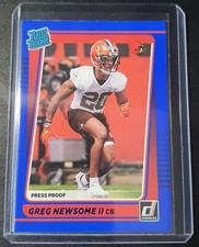 Greg Newsome II - Donruss Football 2021 - Browns - Rated Rookie Press Proof Blue