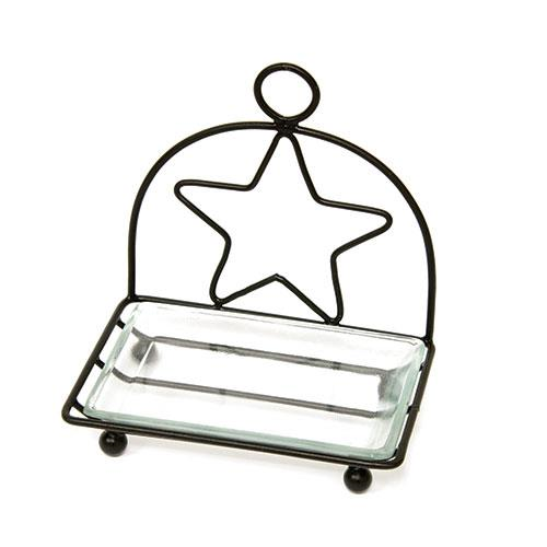 Black Star Stand with Glass Soap Dish - Picture 1 of 1