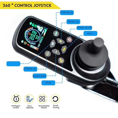 Manual Reclining Lightweight Foldable Electric Wheelchair with Remote Controller - Picture 16 of 22