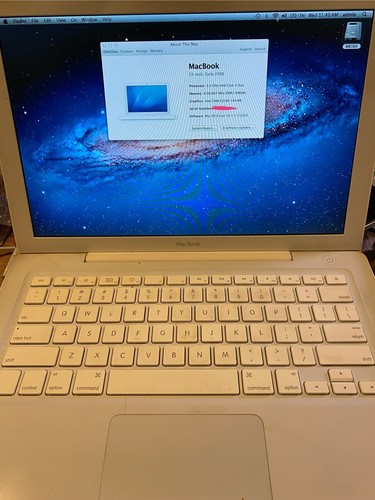 Apple MacBook A1181 2.10GHZ 160GB 4GB OS X Lion White Early 2008 TESTED No Cord - Picture 2 of 18
