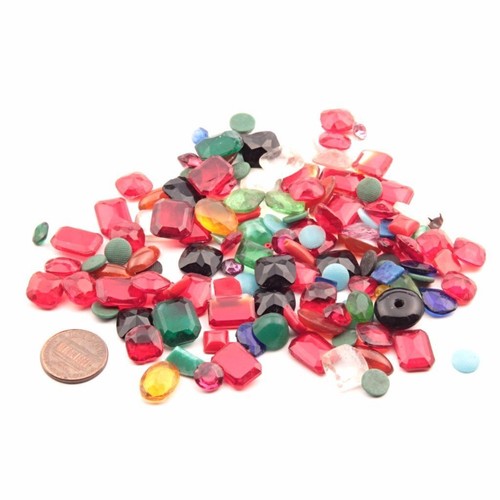 Mixed lot (120) Czech vintage glass rhinestones cabochons beads findings - Picture 3 of 3