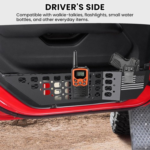 Caja de almacenamiento de bolsillo de puerta delantera de metal Jeep Wrangler JL JLU 4XE 2018-2025 Gladiator - Imagen 4 de 9