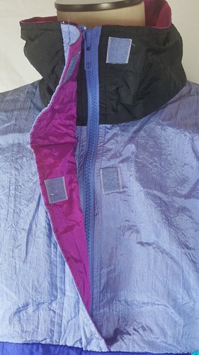 Chaqueta Pullover Rompevientos The Body Co Vintage Azul Púrpura Años 90 80 Talla Pequeña - Imagen 6 de 6