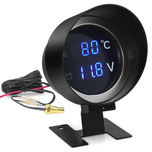 Car LCD Digital Display Blue LED Voltmeter Water Temp Gauge Meter With Sensor - Picture 9 of 16