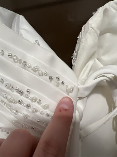 Size 8 Mia Solano M1070L Corset Back Diamond White Bridal Gown Wedding Dress - Picture 10 of 10