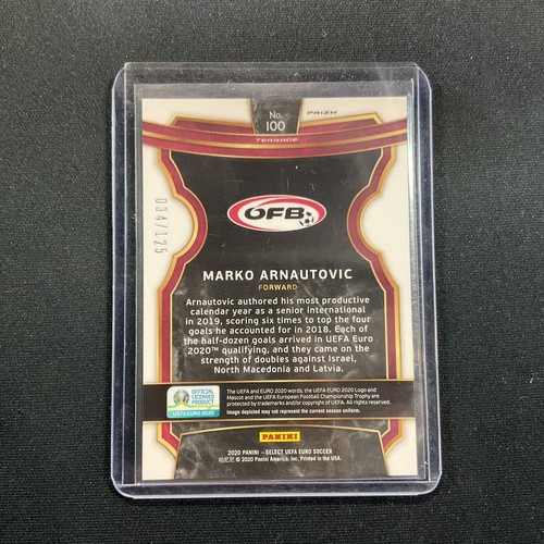 2020 Panini Select UEFA Euro Terrace Orange Prizm /125 Marko Arnautovic 🔮 - Picture 2 of 2