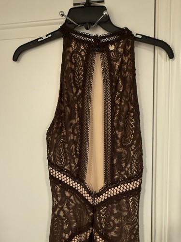 Nuevo Vestido de Encaje GUESS Lisa Talla S Marrón - Imagen 8 de 11