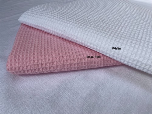 Material de tela panal piqué de algodón -145 cm de ancho - rosa crudo gris blanco - Imagen 11 de 35