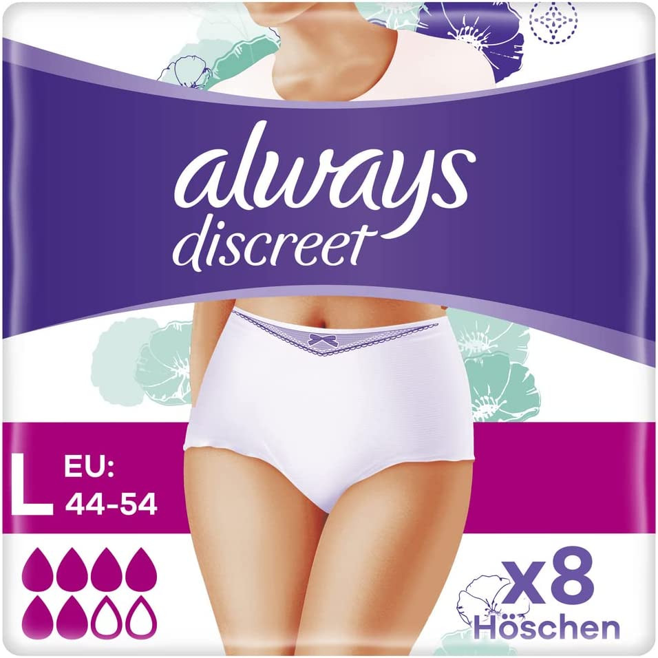 Всегда сдержанные брюки Inkontinentz Schutz Größe L Plus Wochenbett 8 Höschen
