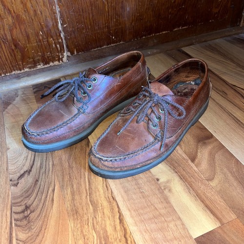 Mocasines con cordones de cuero marrón Wolverine boho zapatos de trabajo al aire libre para hombre 9,5 - Imagen 7 de 8