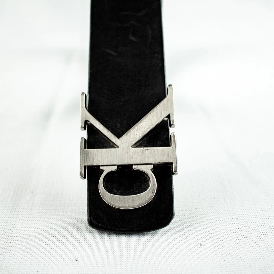 Cinturón Calvin Klein Negro Arnés Cuero Genuino Mujer Vintage Logo CK Talla S, M Foto 3 de 4