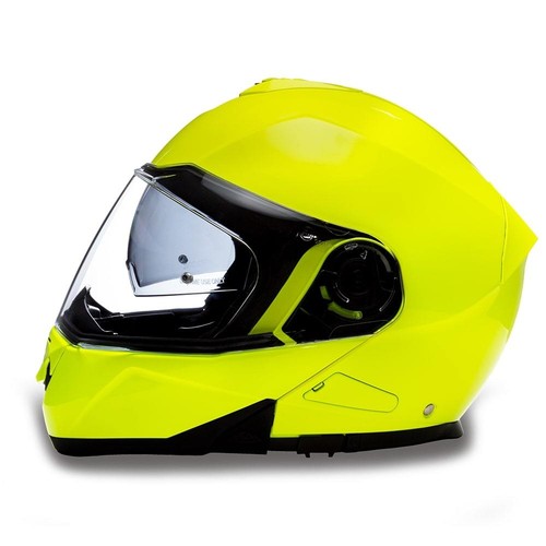 Daytona GLIDE FLUORESCENT YELLOW DOT Approved Modular Motorcycle Helmet MG1-FY - Picture 2 of 7