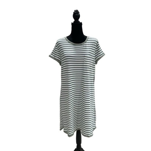 Women's Striped T-Shirt Dress S Casual Short Sleeve Summer Comfort Brunch Party - Picture 6 of 11