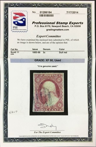 MUJERES: SELLOS DE ESTADOS UNIDOS #11 USADOS POS 62L7 PSE CERTIFICADO GRADUADO XF-90 LOTE #94661 - Imagen 2 de 3