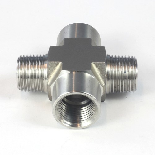 HFS (R) 1/2 "NPT Thread Fitting 4 Way Cross (M x F x M x F) Acero inoxidable 304 - Imagen 6 de 7