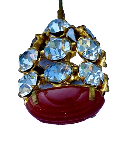 Épingle à Chapeau Ou Chignon Ancienne - Argent Et Strass - 19e Siècle - Occasion
