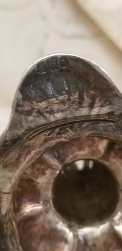 Antico giglio argento sterling Gorham VASO taglio VETRO INSERTO VETRO - Foto 15 di 17