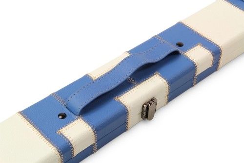 Baize Master 1 Pieza Lujo PARCHE AZUL Y BLANCO Snooker Piscina Taco Estuche - 2 Señales - Imagen 2 de 7