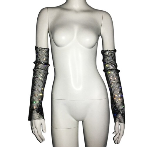 Gloves Glittering Elbow Arm Gloves Women Night Club Sexy Mesh Gloves - Picture 15 of 15
