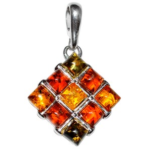 2-93g-Authentic-Baltic-Amber-925-Sterling-Silver-Pendant-Jewelry-N-A1921