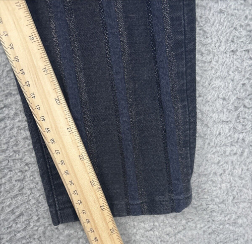 AG Adriano Goldschmied Farrah Skinny Ankle Jeans 32R Metallic Stripe Blue Black - Picture 5 of 9
