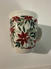 Royal Norfolk Christmas Mug 14 oz. Pointsetta Flowers