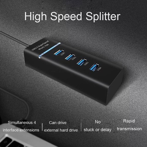 4 Port USB 3.0 Hub Splitter Multi Adapter 5Gbps High Speed For PC Desktop Laptop - Picture 6 of 17