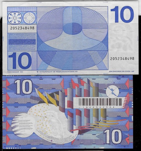 Netherlands 1968 1997 10 Gulden P 91b 99 VF+ - Picture 2 of 2