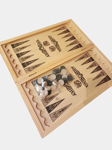 Handmade Backgammon Lion and Tiger in Eastern style Best Gift set Chips included - Picture 4 of 5