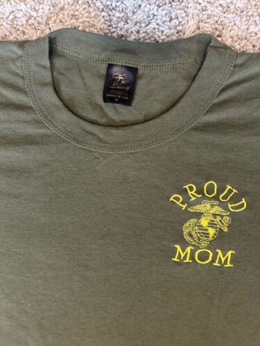 Vintage USMC Marine Corps PROUD MOM T Shirt Medium Military Service 1990s USA - Picture 2 of 5