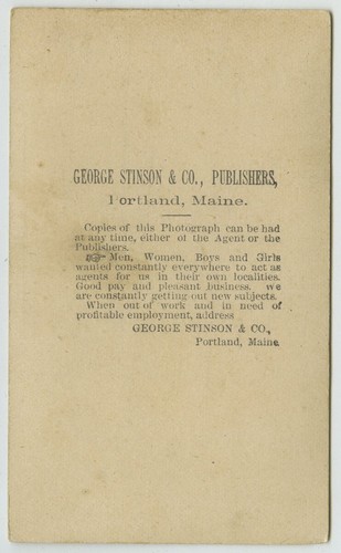 CDV 1870-80 George Stinson & Co., Portland. Cantatrice Christine Nilsson. Opéra. - Imagen 2 de 2