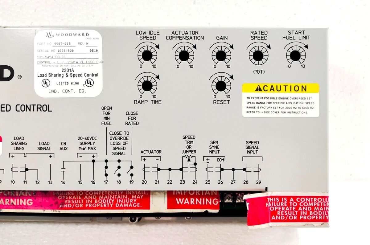 WOODWARD 2301A LOAD SHARING AND SPEED CONTROL 9907-018 REV.H WOODWARD 2301A LOAD SHARING AND SPEED CONTROL 9907-018 REV.H