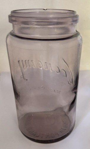 Antique KERR ECONOMY Violet Glass QUART Canning Jar 1904-12 - Picture 4 of 8