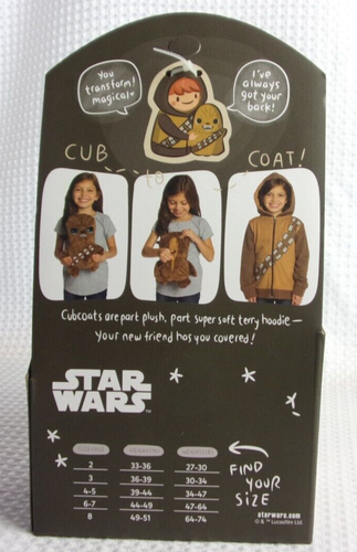 Cubcoats Star Wars Chewbacca 2-in-1 Transforming Zip Hoodie & Soft Plushie 2T - Bild 4 von 13