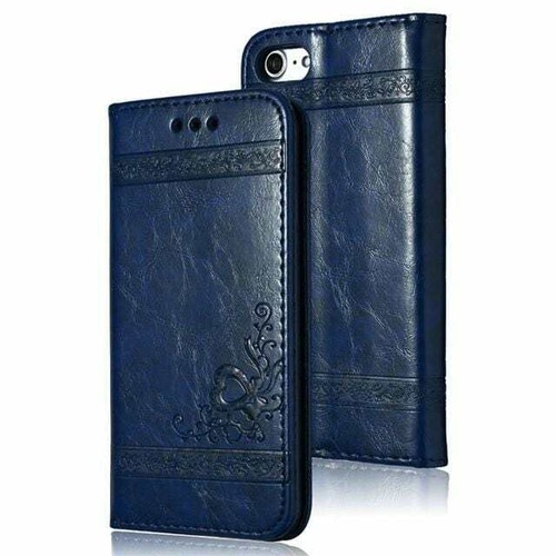 Premium Vintage Druck Leder Flip Case für iPhone X 11 6 6S 7 8 Plus - Bild 70 von 85