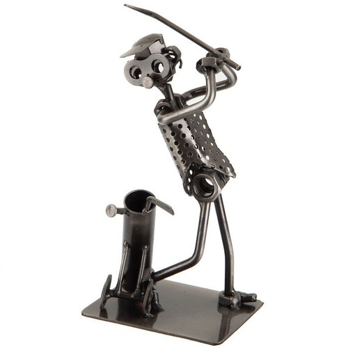 Muttern & Schrauben Metall Golfer VOLKSKUNST SCHROTT. Tolles Geschenk. - Bild 3 von 3