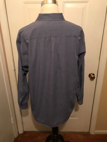 Brooks Brothers Relaxed Fit Button Front Dress Shirt Blue Long Sleeve Sz Large - Picture 4 of 6