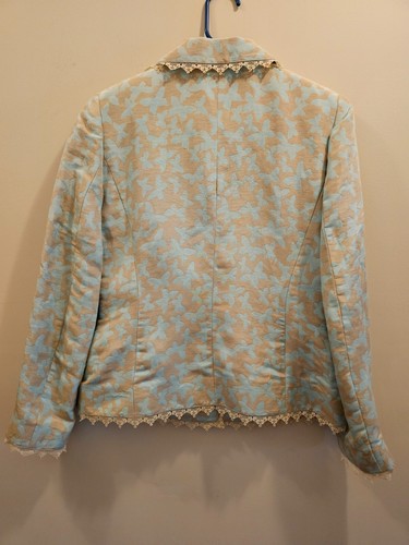 NWT Women's Doncaster Linen/Silk Butterfly Suit Size 8 Aqua/Beige Summer 2005 - Picture 4 of 17