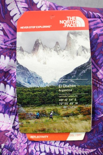 North Face Flashdry Women's Wood Violet Fern Print Motus Capris Tights NWT M $70 - Picture 5 of 8