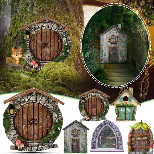 6PCS Miniature Fairy Door Garden Gnome Yard Art Sculpture-Home-Decoration - 第 22/24 張圖片