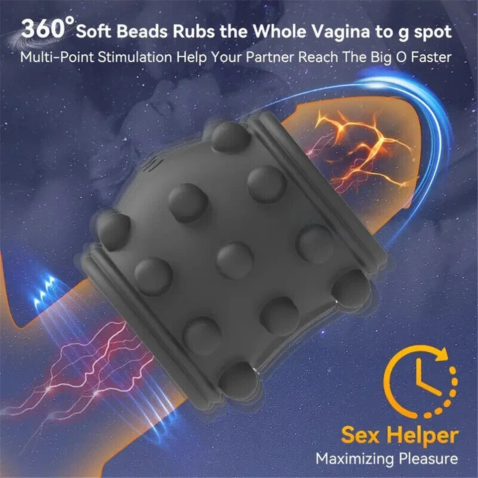 Vibrador con anillo para pene punto G consolador masajeador juguetes sexuales para mujeres hombres parejas Foto 2 de 4